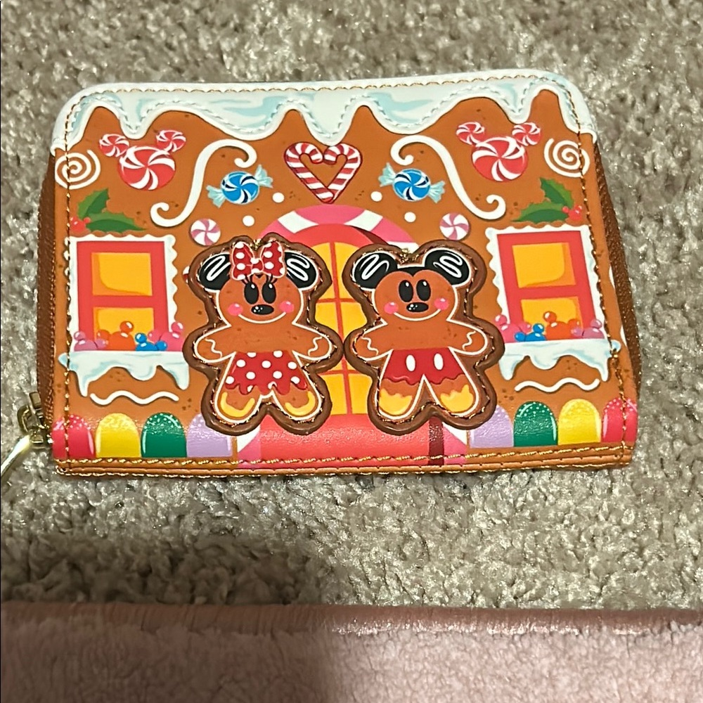 Gingerbread Mickey and Minnie Loungefly wallet